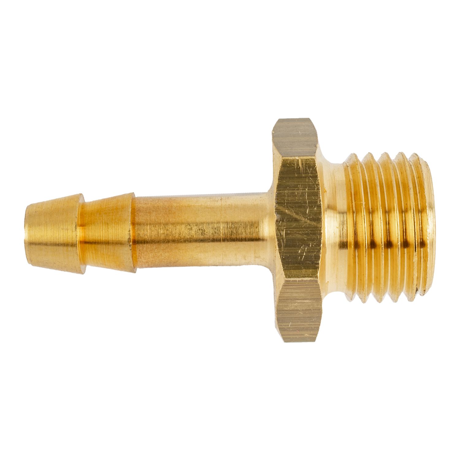 BRASS HOSE TAIL 1/4 M X 6MM