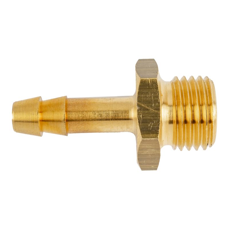 BRASS HOSE TAIL 1/4 M X 6MM