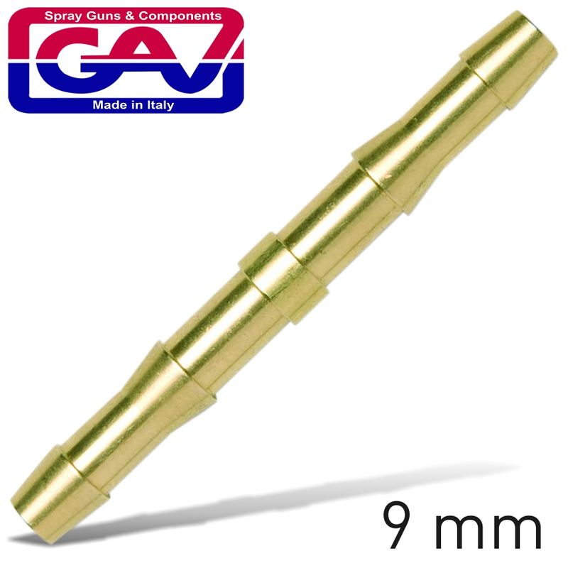 BRASS HOSE CONNECTOR 9MM X 9MM