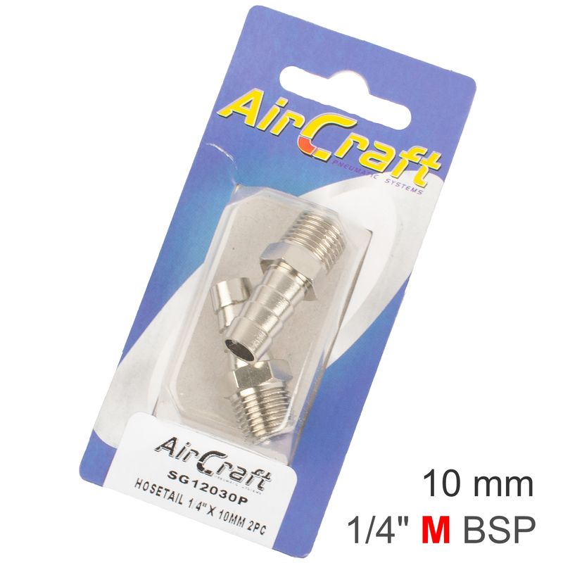 HOSETAIL 1/4&#39; X 10MM 2PC PACK