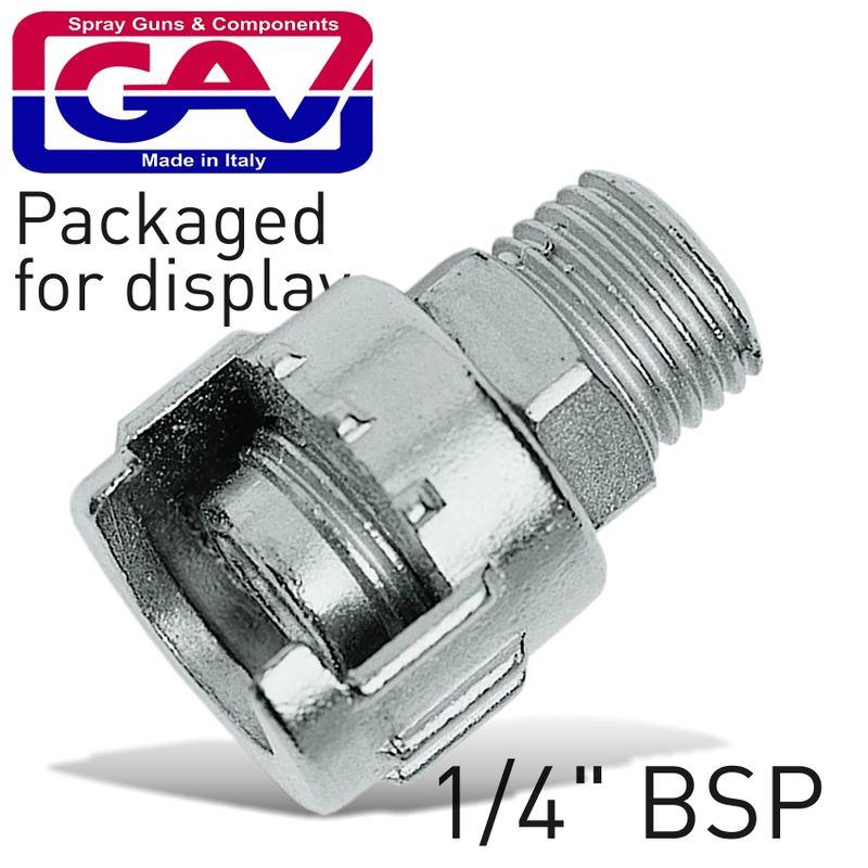 NIPPLE WITH METAL RING 1/4&#39;M  FOR BAYONET COUPLINGS PACKAGED