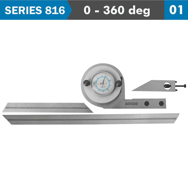 UNIVERSAL PROTRACTOR 360 DEG. C/STEEL 5&amp;#039; ACC. 5&amp;#039; GRAD.