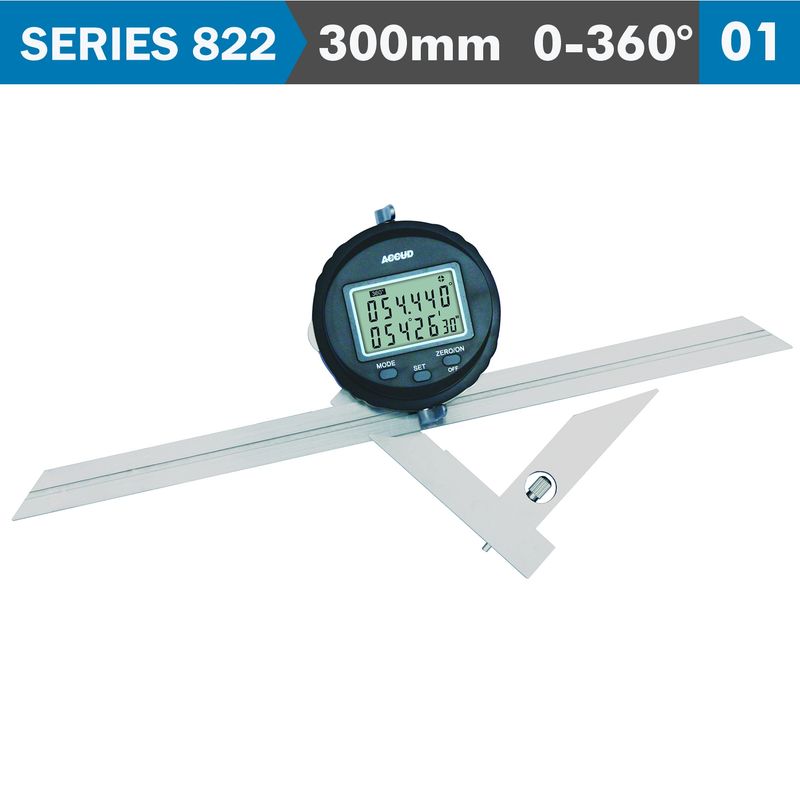 DIGITAL PROTRACTOR BLADE 360 DEG. 5&amp;#039; ACC. S/STEEL 0.1 DEG. RES.