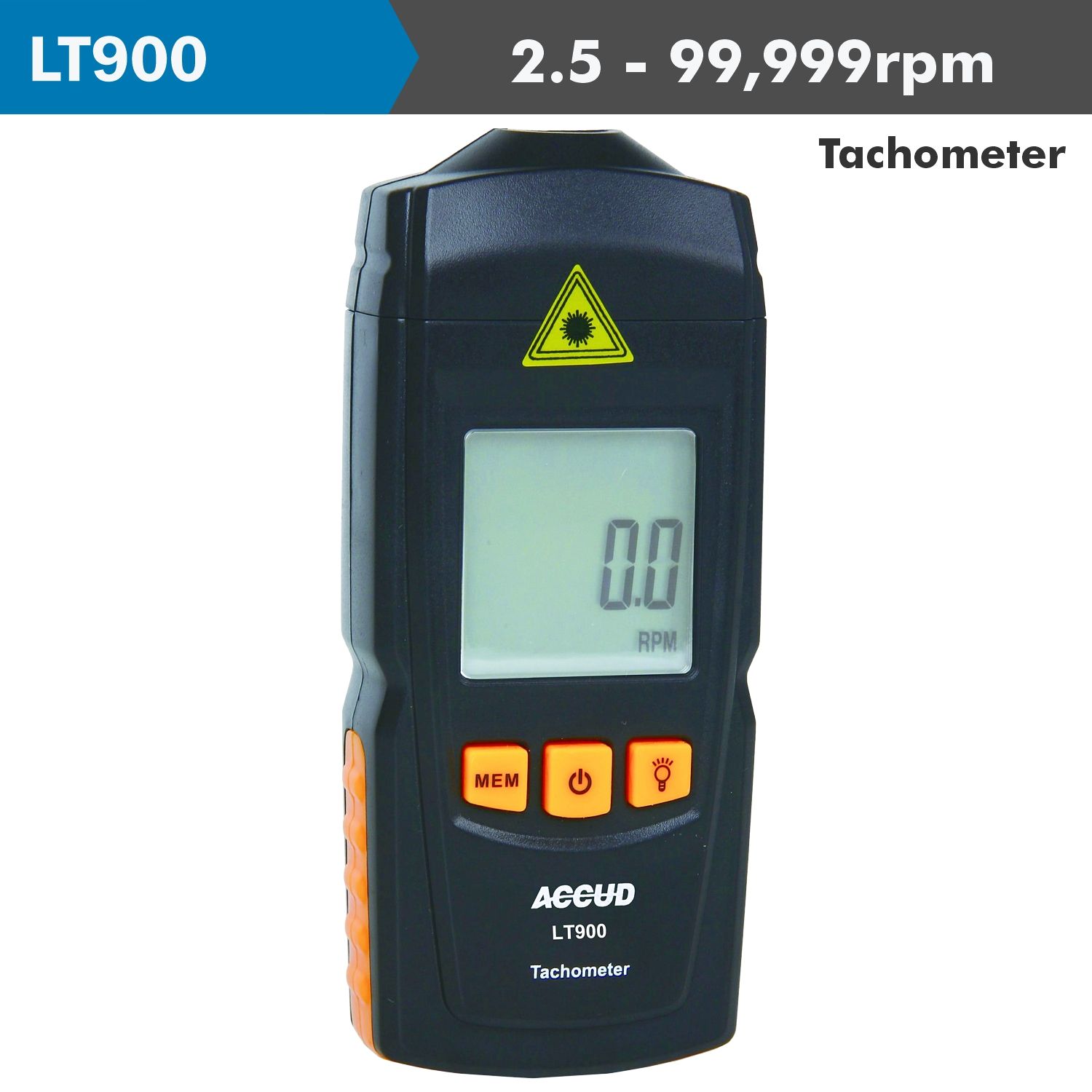 LASER TACHOMETER 2.5 - 99999RP MRANGE  0.1 RPM