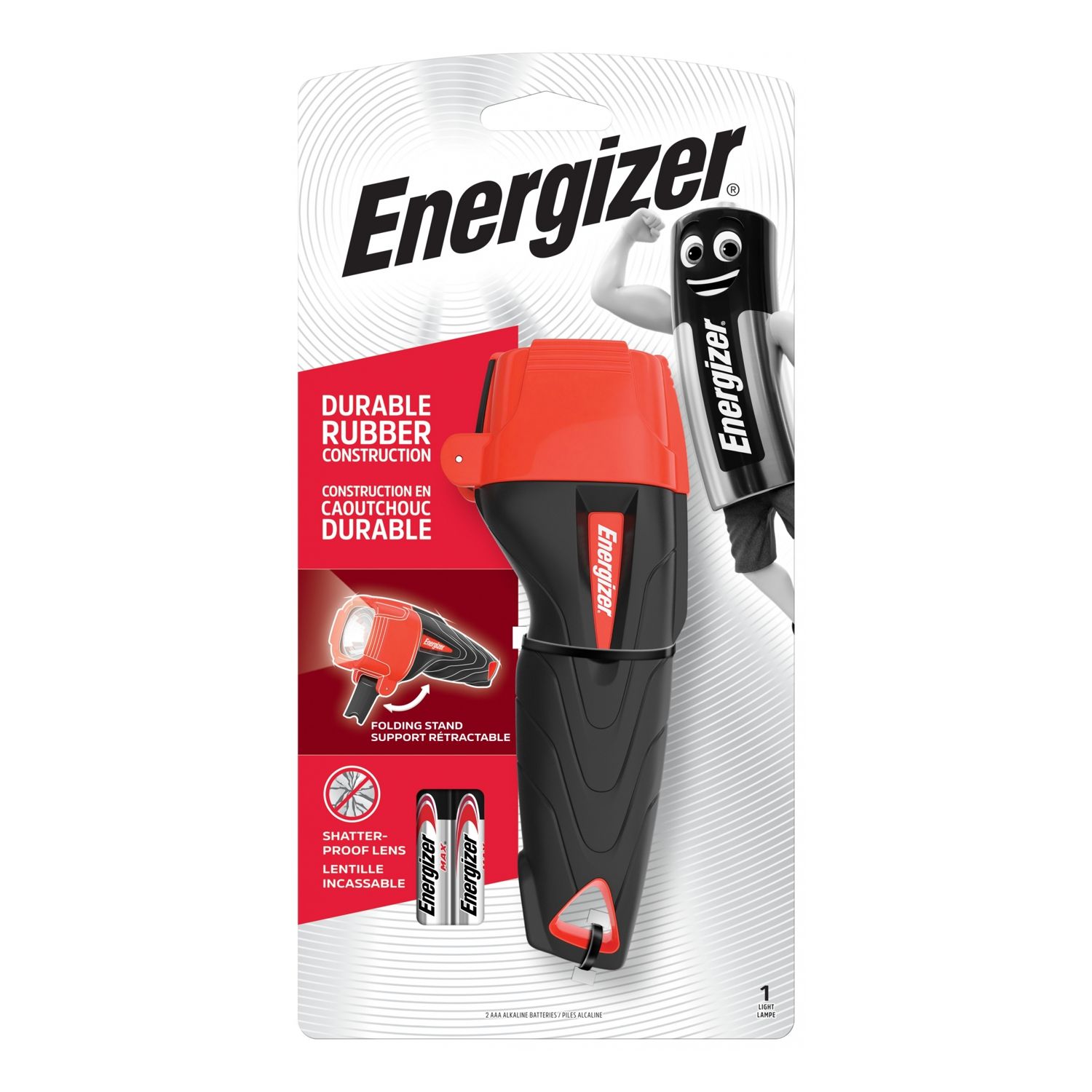 ENERGIZER RUBBER LIGHT X2AAA - 60 LUMENS 50M RANGE