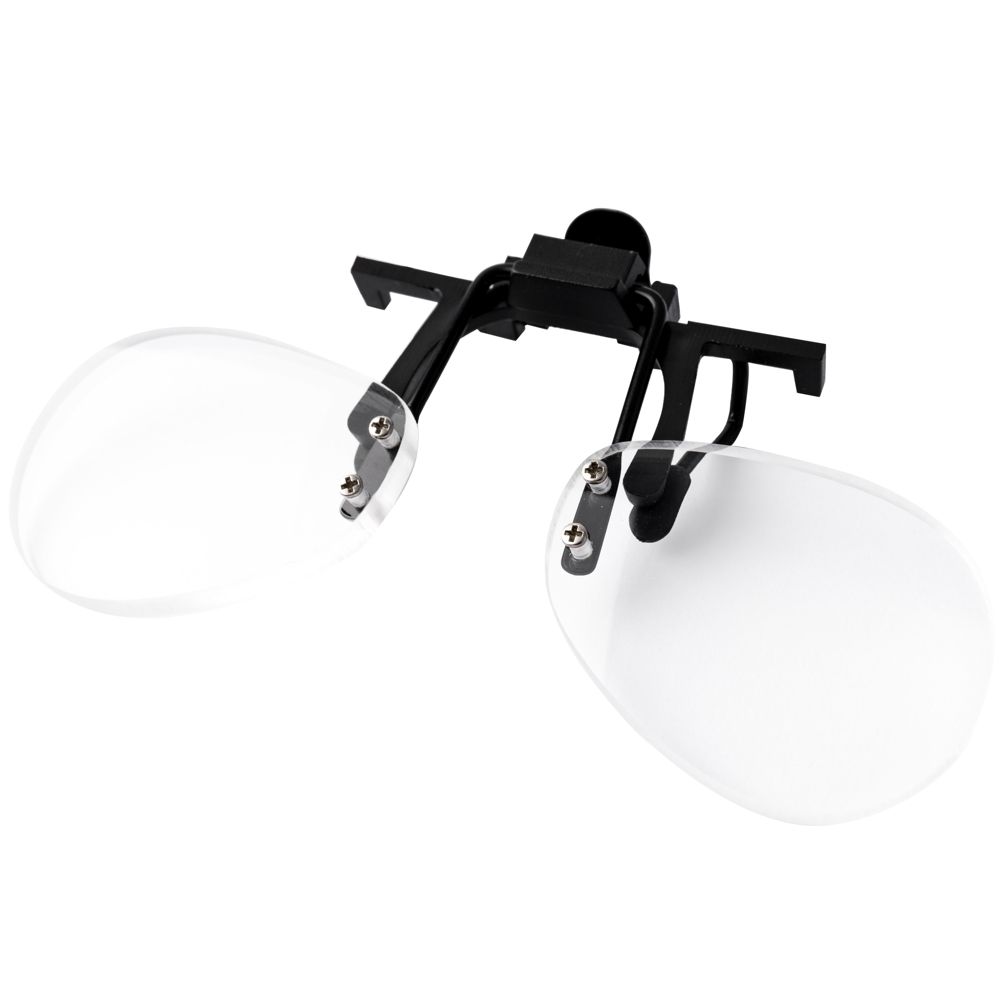 FLIP &amp; FOCUS CLIP ON MAGNIFIER (2.5)  IN PLASTIC SLEEVE