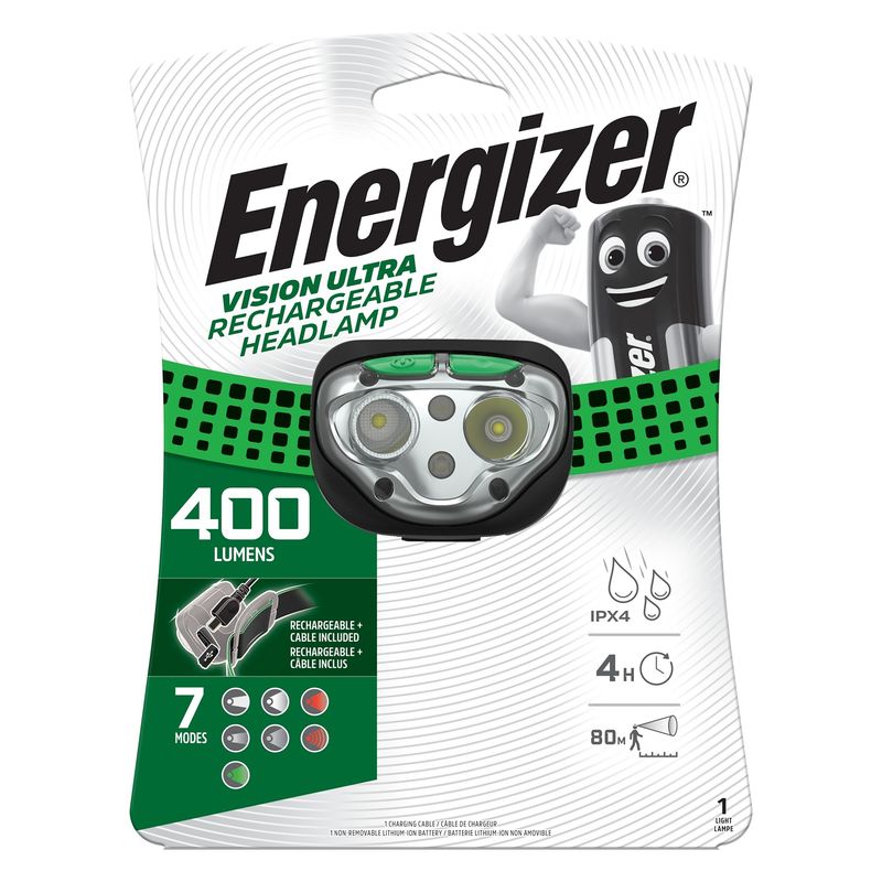 ENERGIZER 400LUM VISION RECHARGE HEADLIGHT GREEN