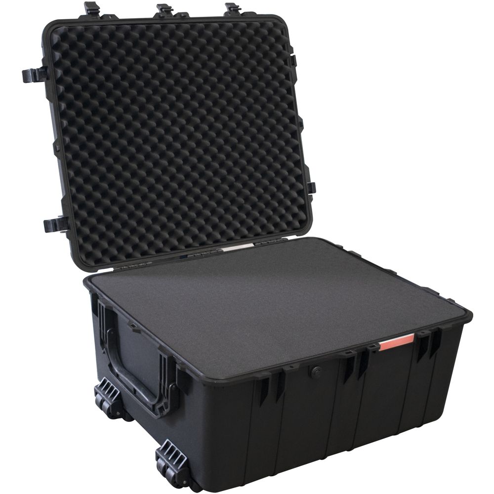 PLASTIC CASE 847 X 722 X 432MM OD WHEELS WITH FOAM BLACK CASE WATER &amp;