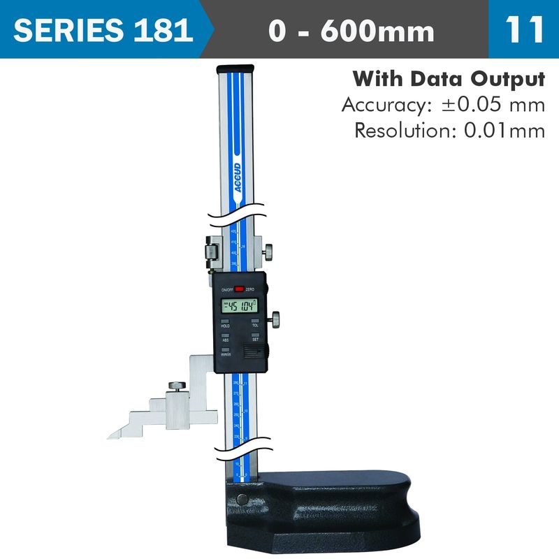 DIG. HEIGHT GAUGE 600MM 0.05MM ACC. 0.01MM RES. S/STEEL