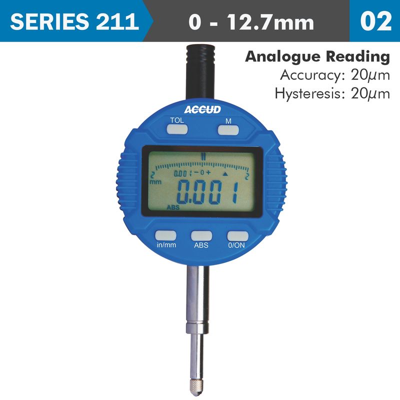 DIGITAL INDICATOR FLAT BACK 12.7MM/0.5&#39;