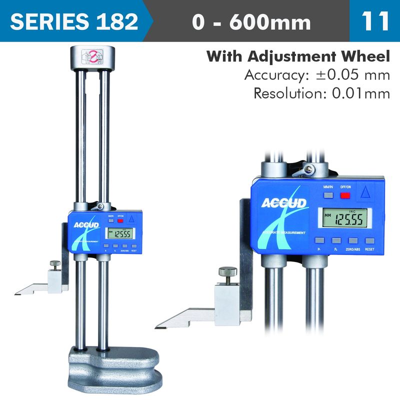 DIG. HEIGHT GAUGE 600MM 0.05MM ACC. DRIVING WHEEL 0.01MM RES. S/STEEL