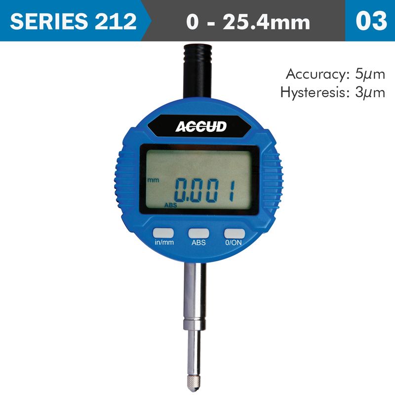 DIGITAL INDICATOR FLAT BACK 25.4MM/1&#39; RES0.001 ACC 5MIC
