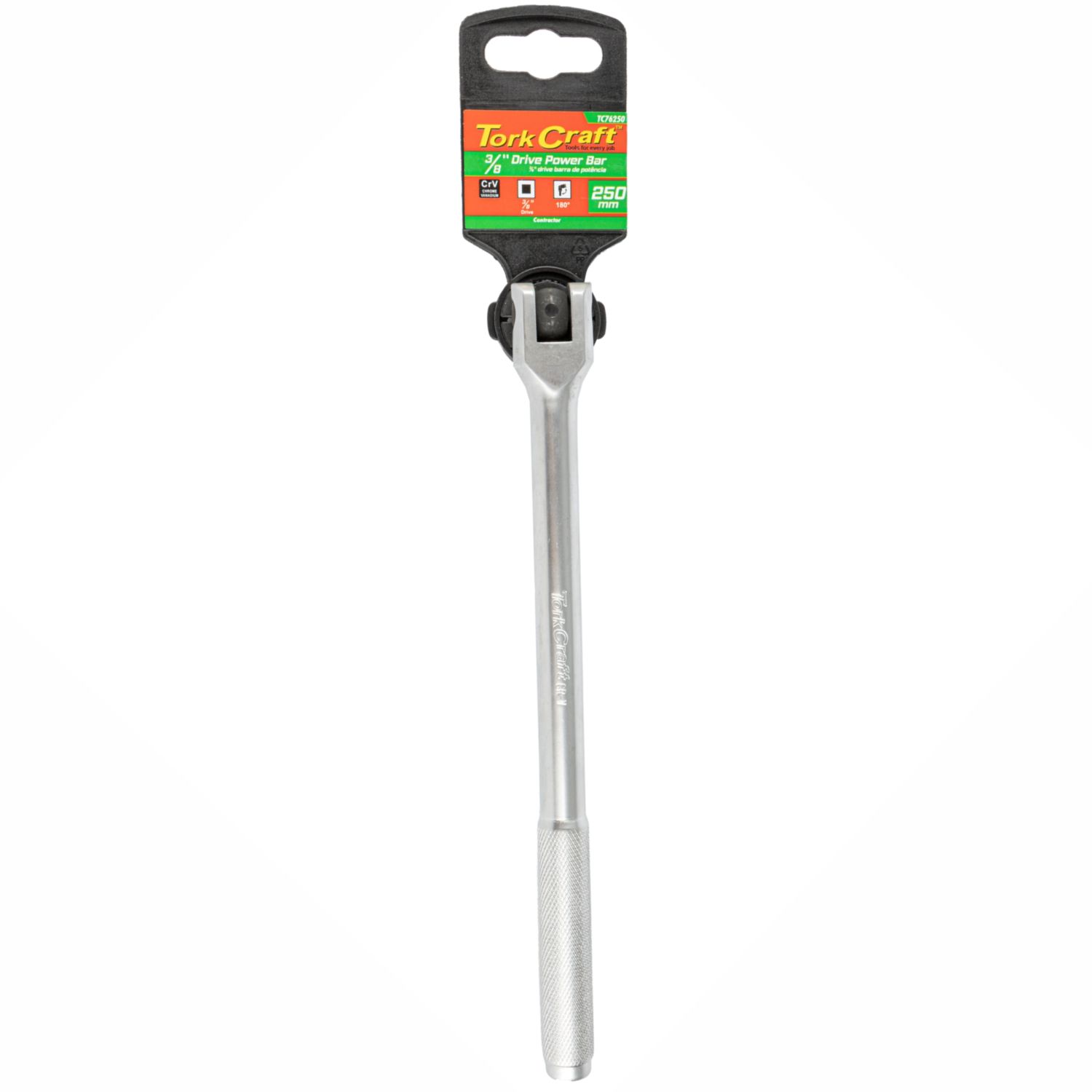 POWER BAR 3/8&#39;M DRIVE 250MM SWIVEL HEAD  STEEL HANDLE SOCKET