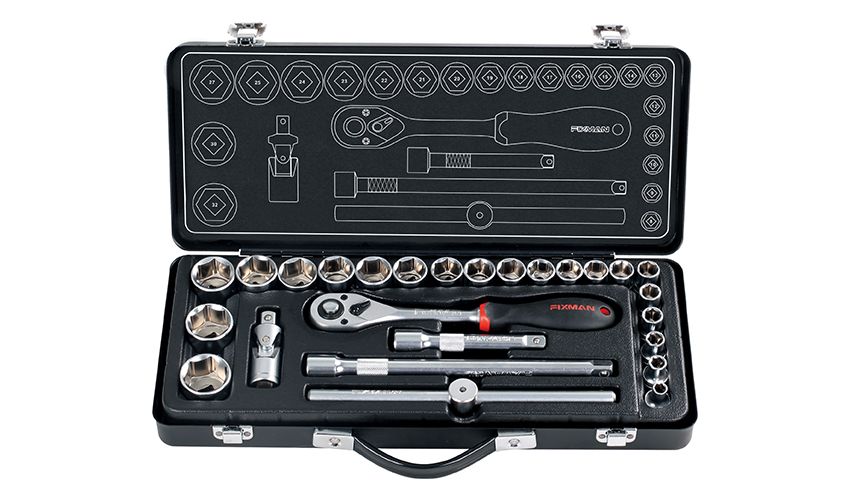FIXMAN 26 PIECE SOCKET SET 1/2&#39; 8 - 25 27 30 &amp;32MM