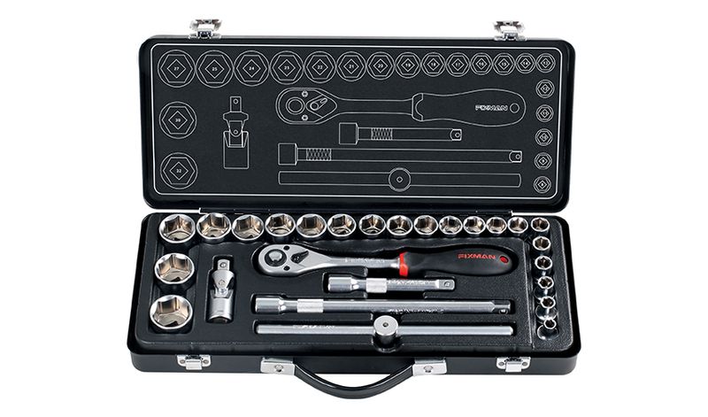 FIXMAN 26 PIECE SOCKET SET 1/2&#39; 8 - 25 27 30 &amp;32MM