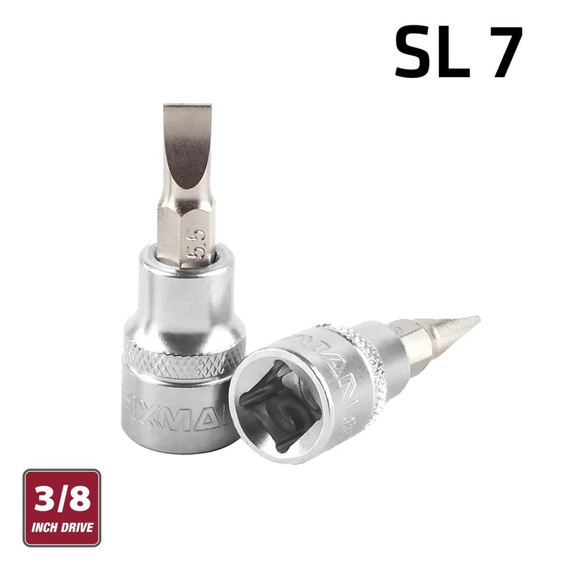FIXMAN 3/8&#39; DR.BIT SOCKET SL7 SLOTTED SCREWDRIVER BIT