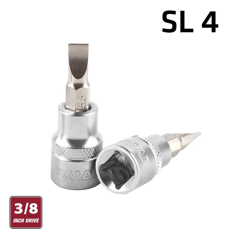 FIXMAN 3/8&#39; DR.BIT SOCKET SL4 SLOTTED SCREWDRIVER BIT