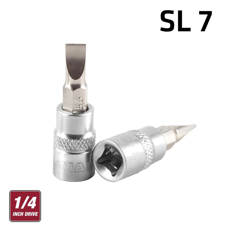 FIXMAN 1/4&#39; DR.BIT SOCKET SL7 SLOTTED SCREWDRIVER BIT
