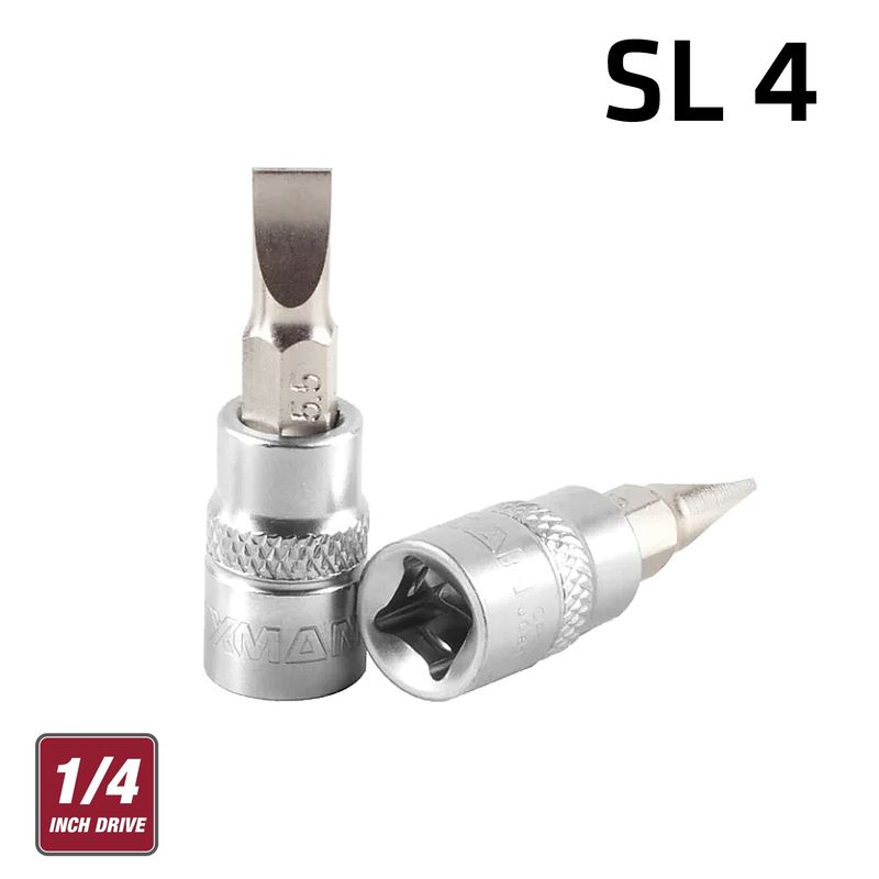 FIXMAN 1/4&#39; DR.BIT SOCKET SL4 SLOTTED SCREWDRIVER BIT