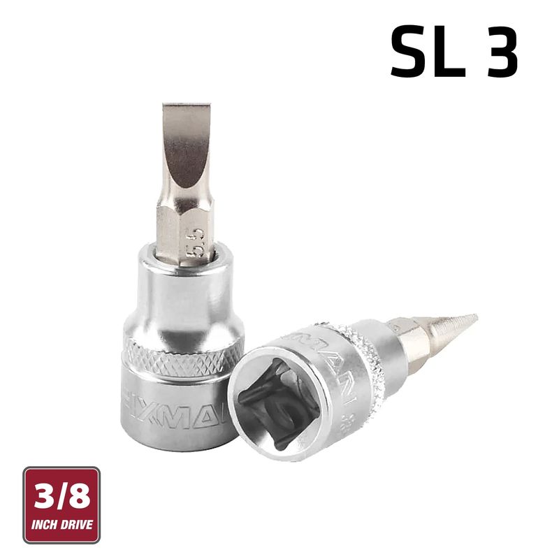 FIXMAN 3/8&#39; DR.BIT SOCKET SL3 SLOTTED SCREWDRIVER BIT