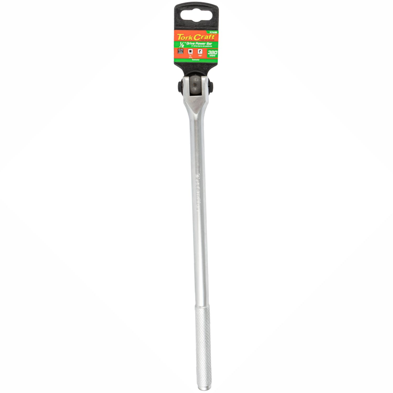 POWER BAR 1/2&#39;M DRIVE 380MM SWIVEL HEAD  STEEL HANDLE SOCKET