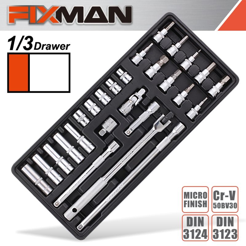 FIXMAN 26-PC 3/8&#39; DR.SOCKETS &amp; ACCESSORIES