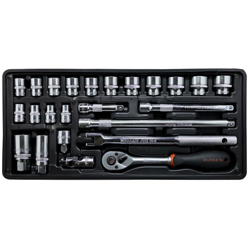 FIXMAN TRAY 24 PIECE 3/8&#39; DRIVE SOCKETS AND ACCESSORIES