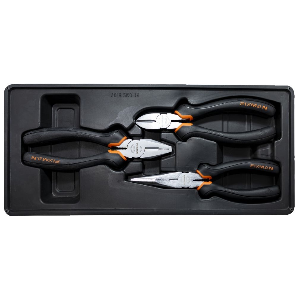 FIXMAN 3-PC PLIERS SET (COMBINATION 8&#39;NCUTTING 7.5&#39; LONG NOSE 8&#39;)