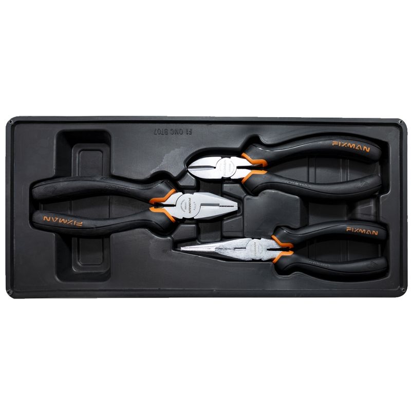 FIXMAN 3-PC PLIERS SET (COMBINATION 8&#39;NCUTTING 7.5&#39; LONG NOSE 8&#39;)