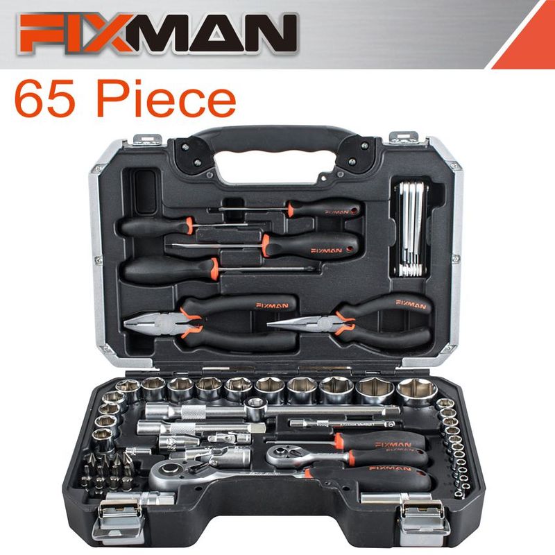 FIXMAN 65 PIECE 1/4&#39; &amp; 1/2&#39; DRIVE SOCKET TOOL SET