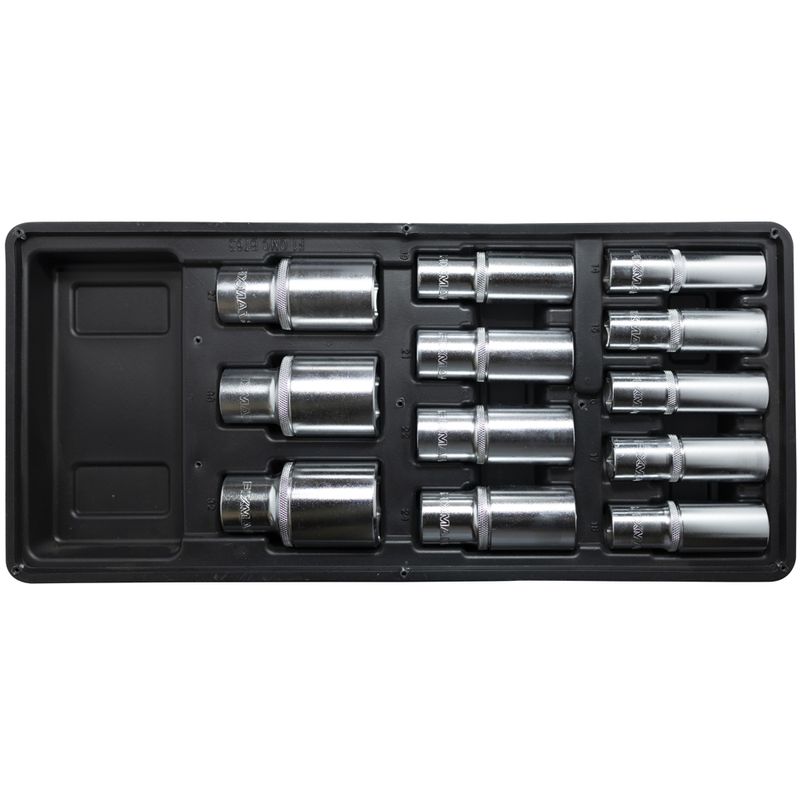 FIXMAN TRAY 12 PIECE 1/2&#39; DRIVE DEEP SOCKETS