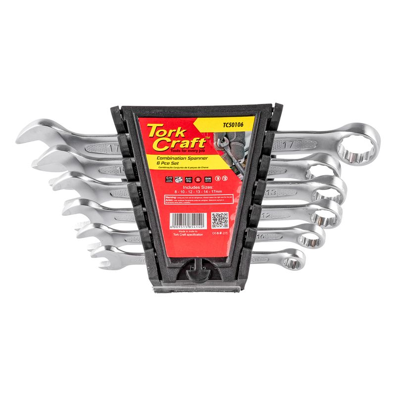 6PCS COMBINATION SPANNER SET 8-10-12-13-14-17MM