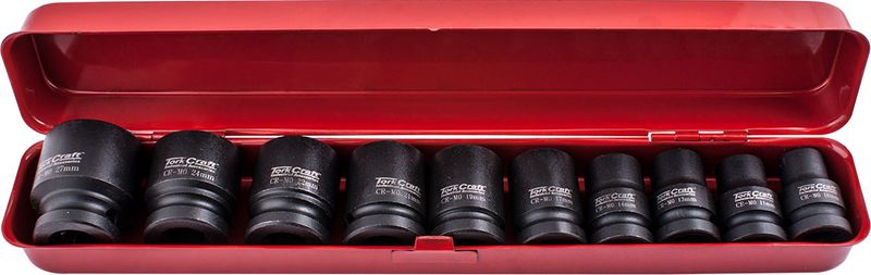 10PC 1/2&#39; DRIVE IMPACT SOCKET SET (10.11.13.14.17.19.21.22.24.27)
