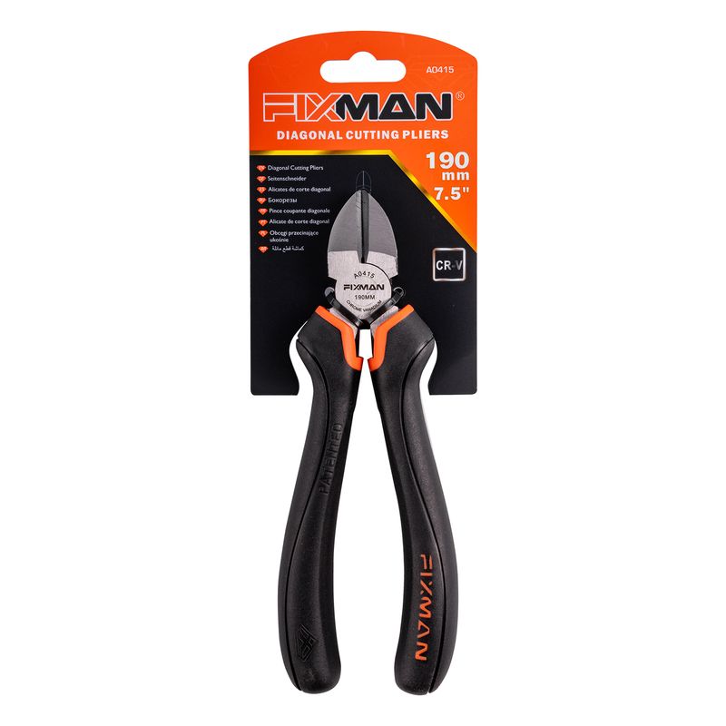FIXMAN INDUSTRIAL DIAGONAL SIDE CUTTING PLIERS 8&#39; 190MM