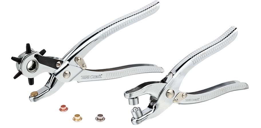 LEATHER HOLE PUNCH &amp; GROMMET SETTING TOOL KIT C/W 100PC EYELETS 5MM
