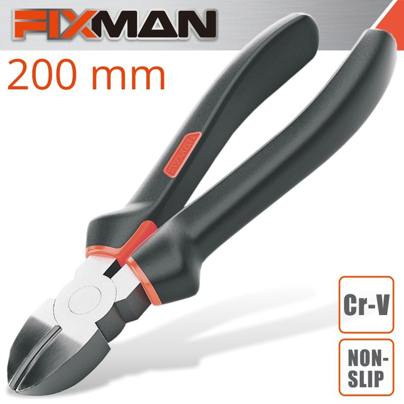 FIXMAN INDUSTRIAL DIAGONAL SIDE CUTTING PLIERS 190MM