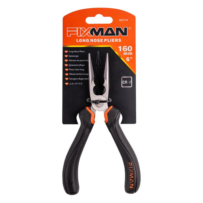 FIXMAN INDUSTRIAL LONG NOSE PLIERS 6&#39;/160MM
