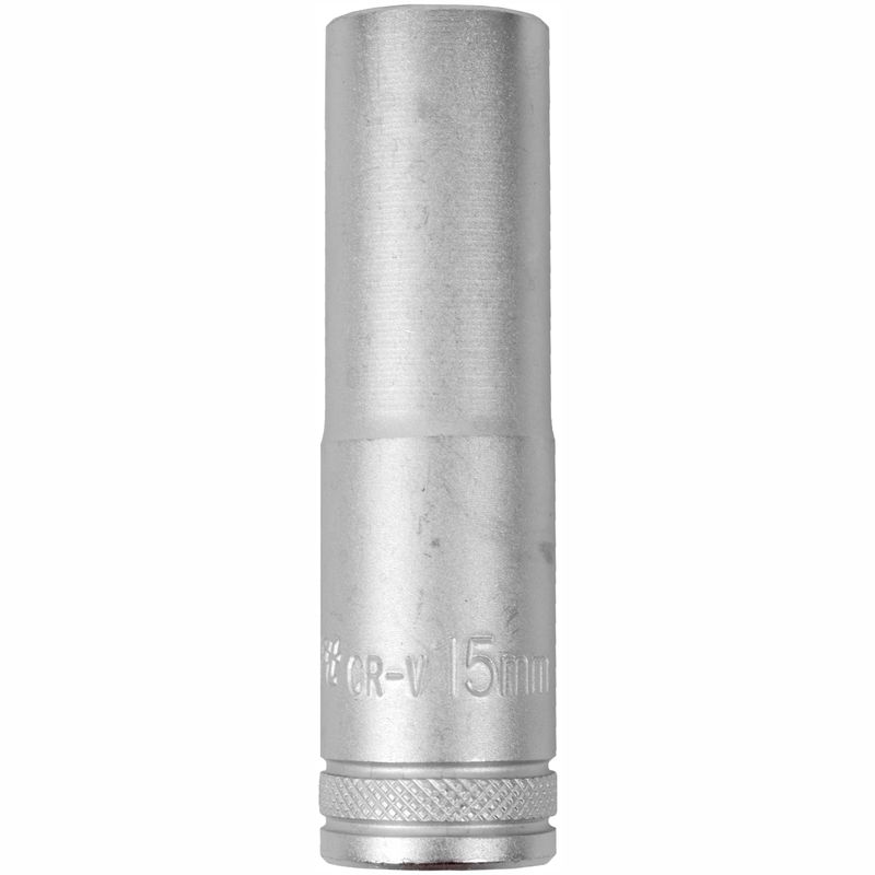 SOCKET 15MM 1/2&#39; DR DEEP SOCKET CRV 12 POINT