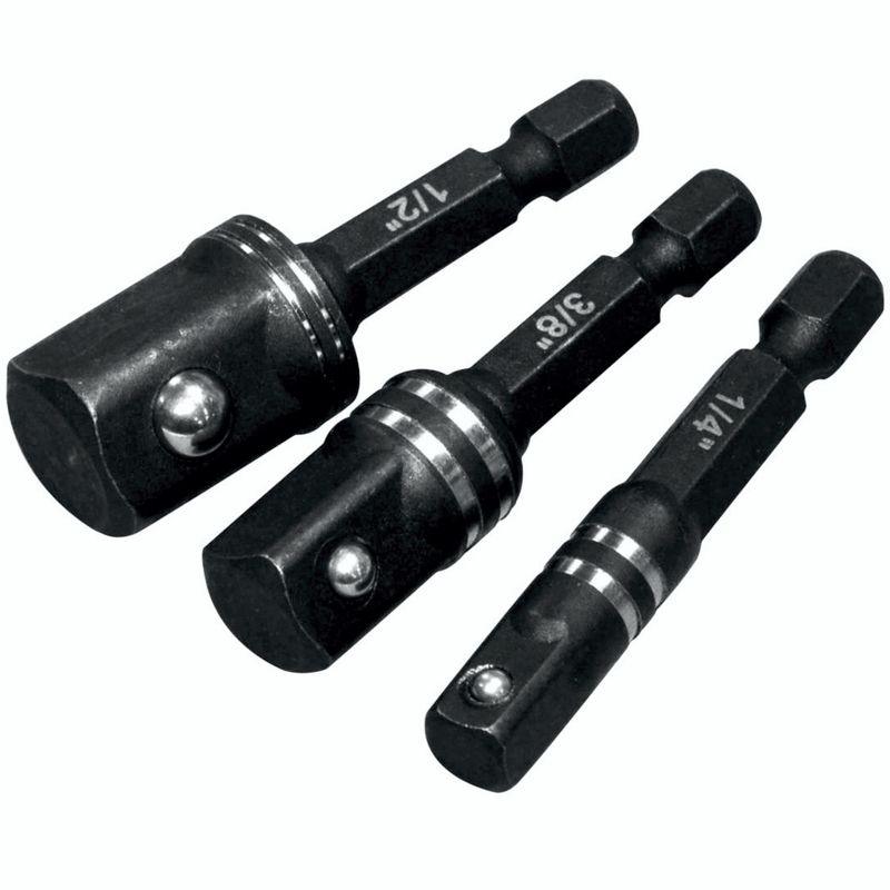 IMPACT SOCKET ADAPTOR 3PC SET 1/4&#39; 3/8&#39; 1/2&#39;