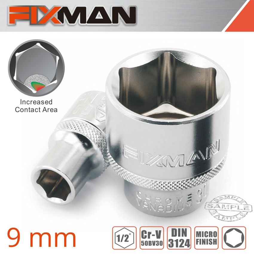 FIXMAN 1/2&#39; DRIVE HEX SOCKET 9MM X 21.8MM
