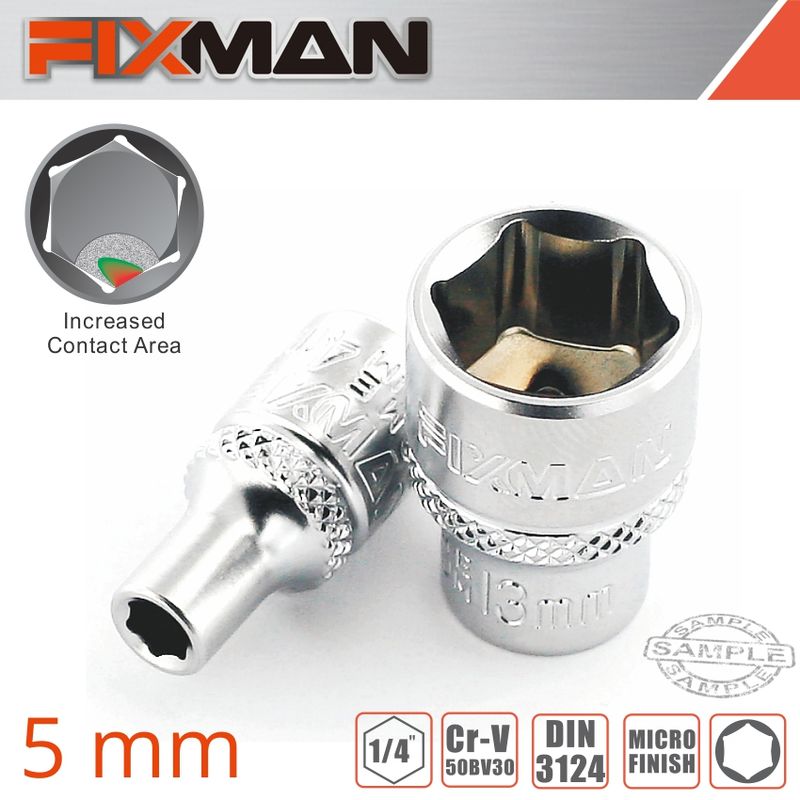 FIXMAN 1/4&#39; DRIVE HEX SOCKET 5MM