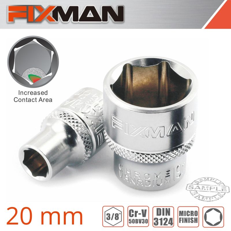 FIXMAN 3/8&#39; DRIVE HEX SOCKET 20MM