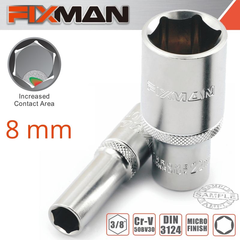 FIXMAN 3/8&#39; DR DEEP SOCKET 8MM