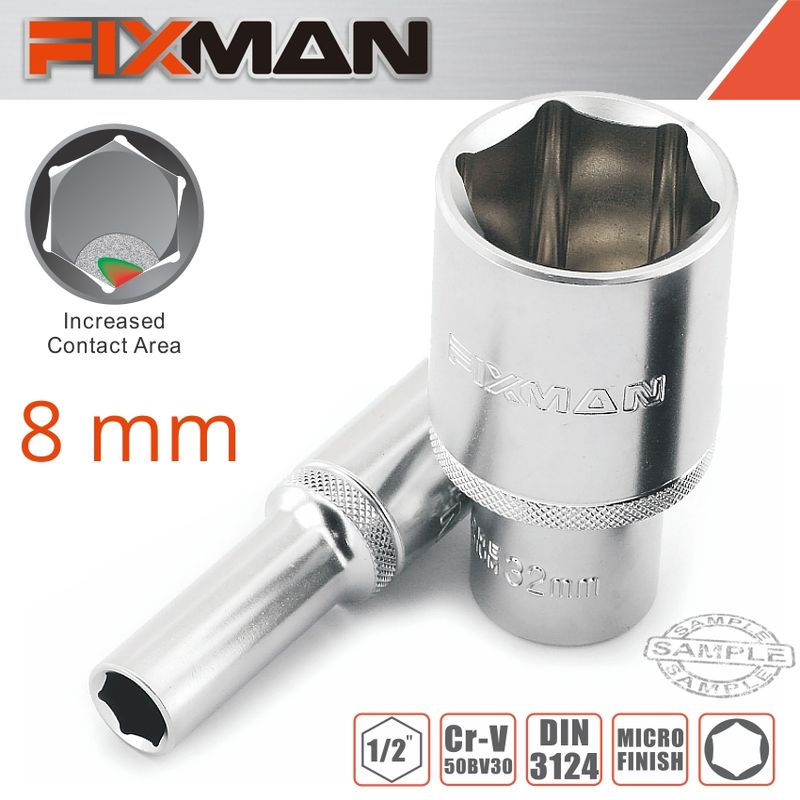 FIXMAN 1/2&#39; DR DEEP SOCKET 8MM