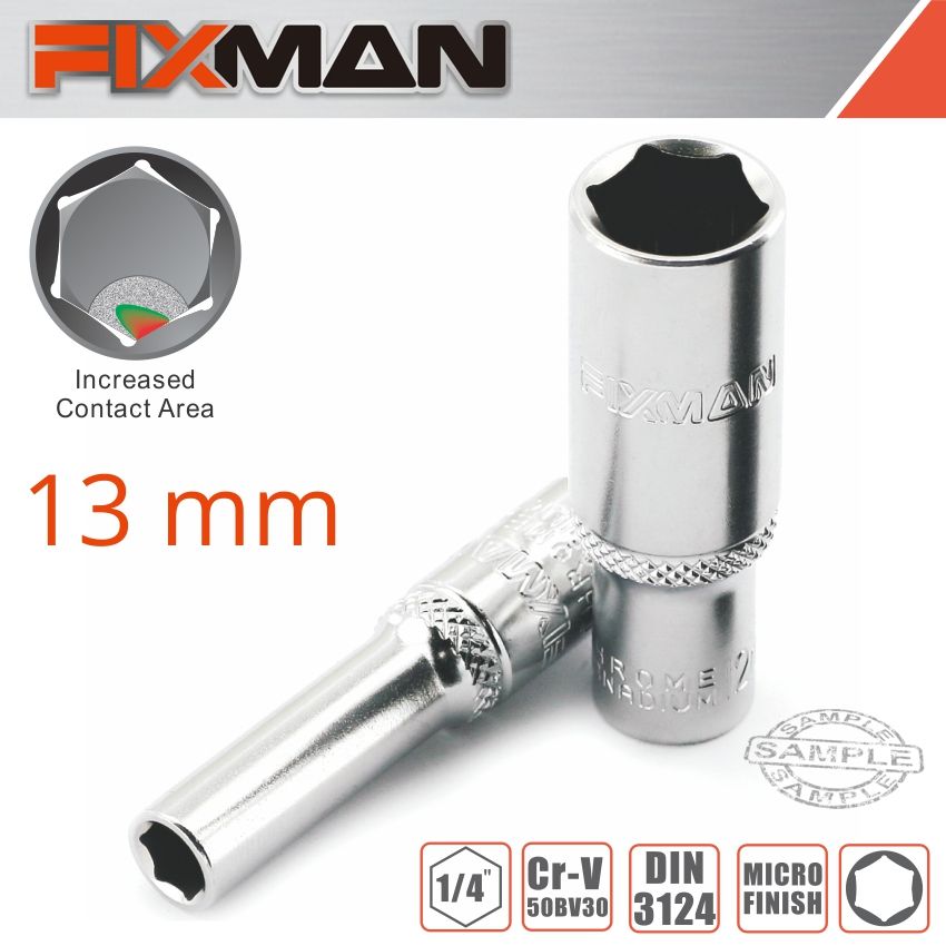 FIXMAN 1/4&#39; DR DEEP SOCKET 13MM