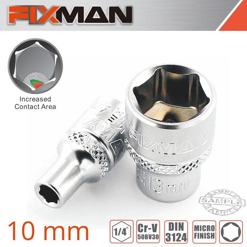 FIXMAN 1/4&#39; DRIVE HEX SOCKET 10MM