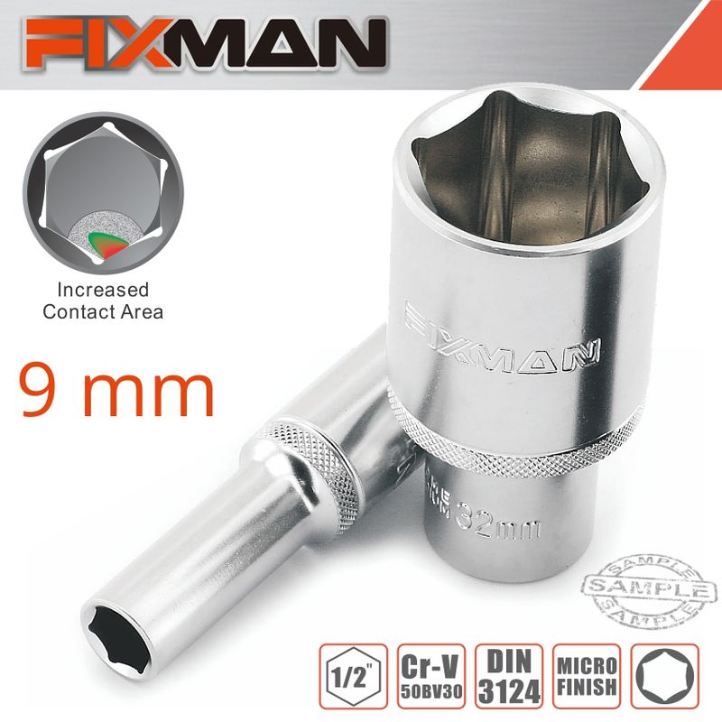 FIXMAN 1/2&#39; DR DEEP SOCKET 9MM