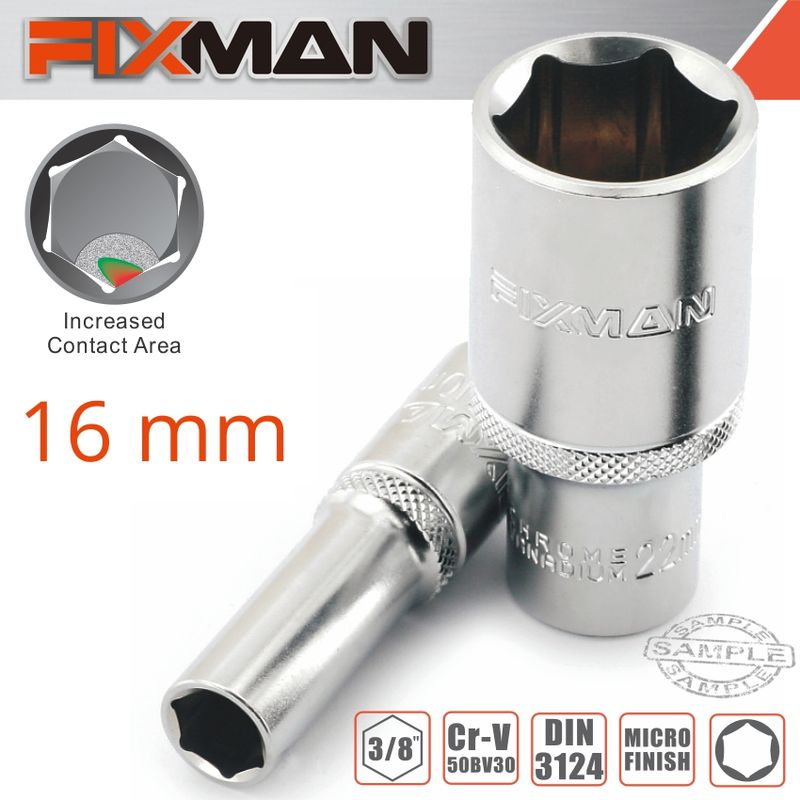 FIXMAN 3/8&#39; DR DEEP SOCKET 16MM