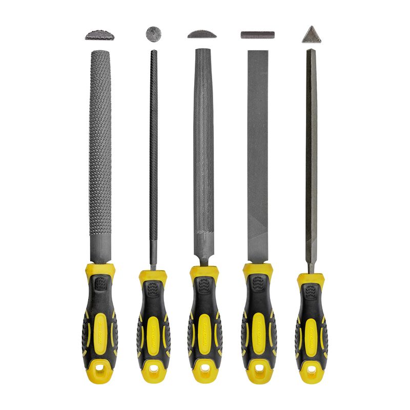 FILE SET 5PC FLAT/RND/TRI-ANGLE/HALF RND/HALF RND RASP