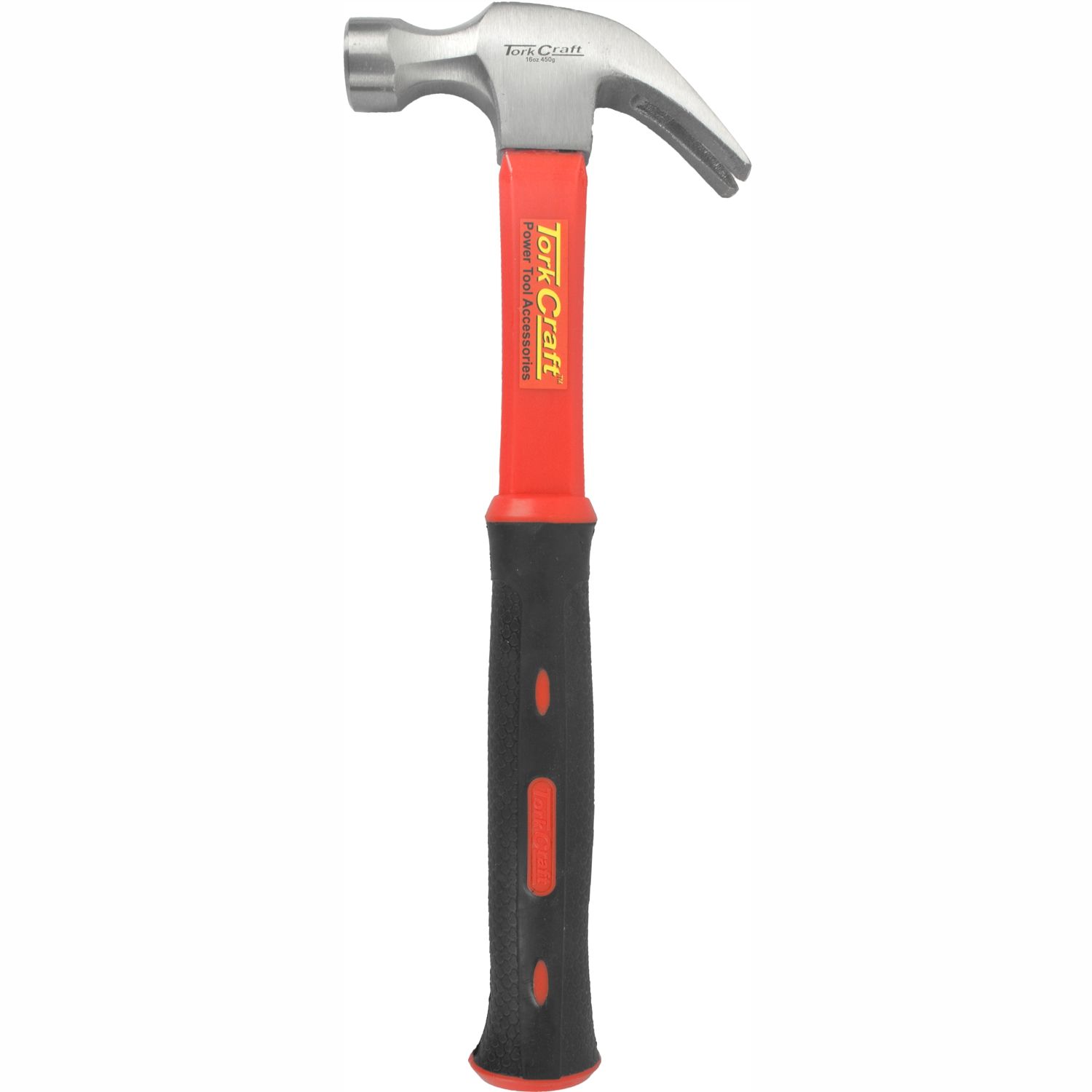HAMMER CLAW 450G (16OZ) FIBREGLASS HANDLE 295MM &amp; FULL POL HEAD